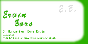ervin bors business card